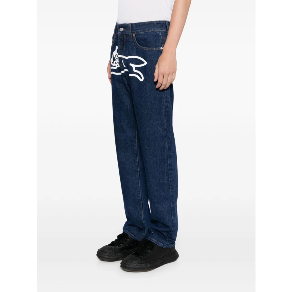 Icecream Blauwe Denim Grafische Print Jeans Blue Heren