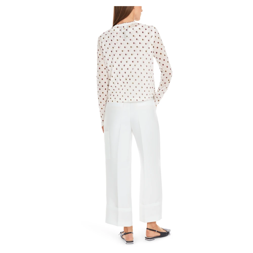 Marc Cain Polka Dot Vest Gebreid in Duitsland White Dames