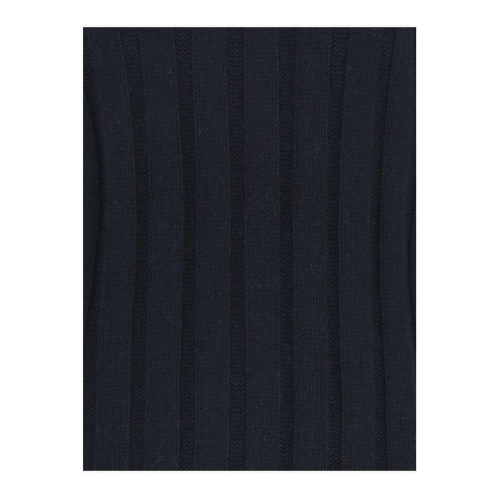 allude Navy Katoen Kasjmier Crew Neck Sweater Blue Dames
