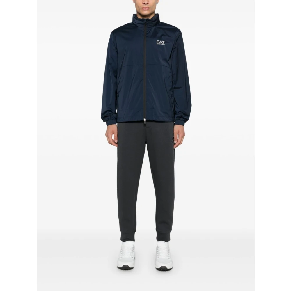 Emporio Armani EA7 Navy Blauwe Lichtgewicht Ritsjas Blue Heren