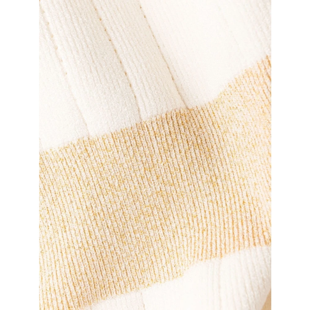 Balmain Gouden Rand Beige Jurk Beige Dames
