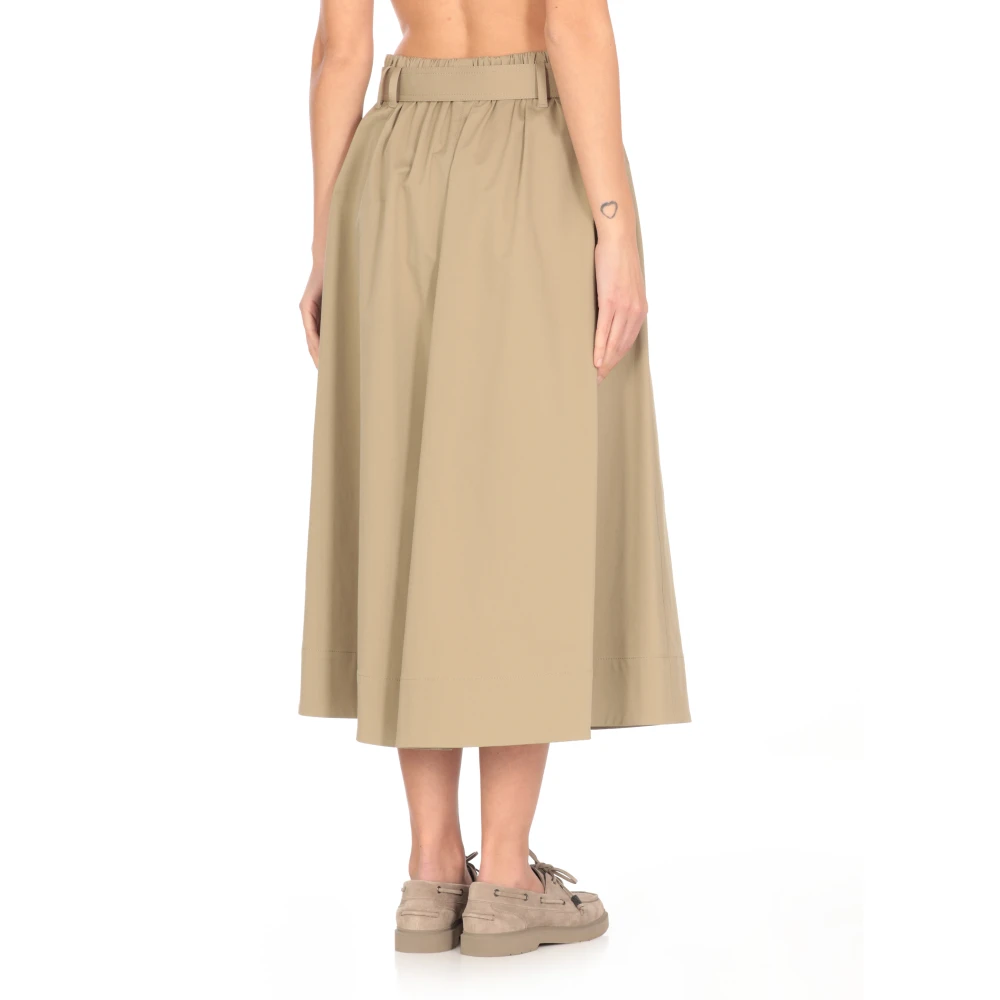 BRUNELLO CUCINELLI Groene katoenen rok met elastische taille Green Dames