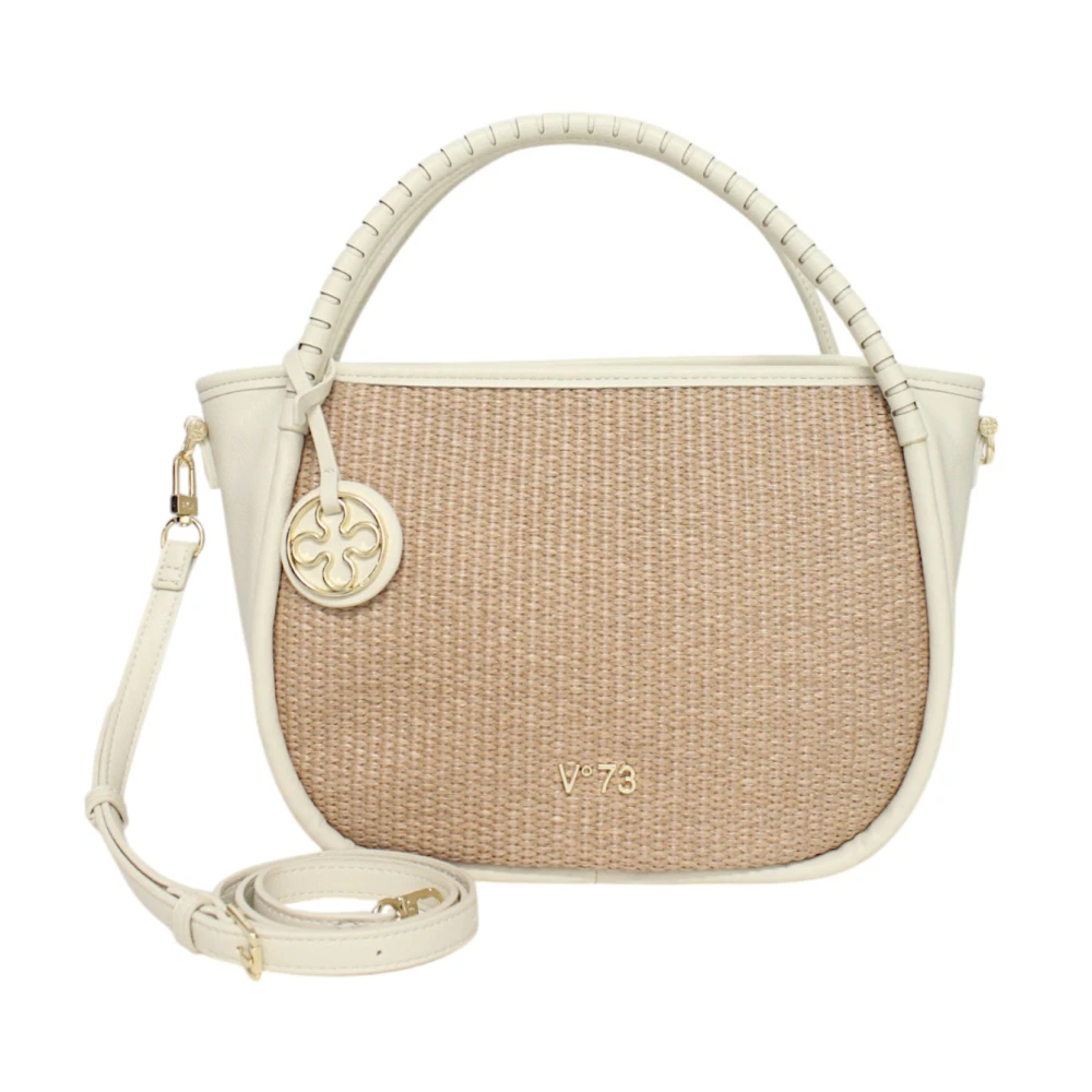 V73 Women's Beige Eco-Leather Handbag With Removable Shoulder Strap - Handbags - One Size - Bags