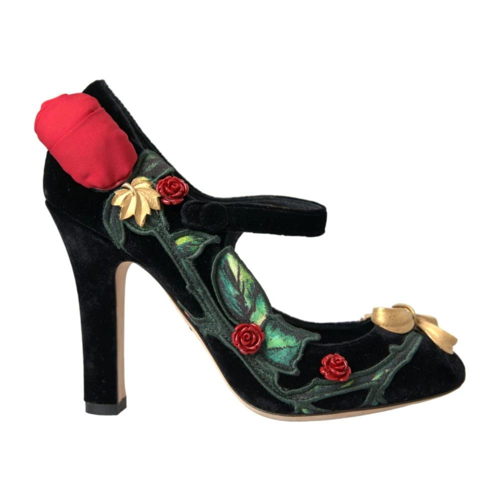 Dolce & Gabbana Women's Crystal Rose Mary Jane Pumps