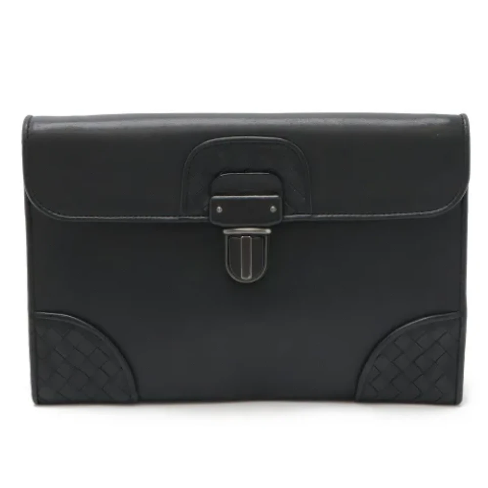 Bottega Veneta Vintage Pre-owned Leather clutches Black Unisex