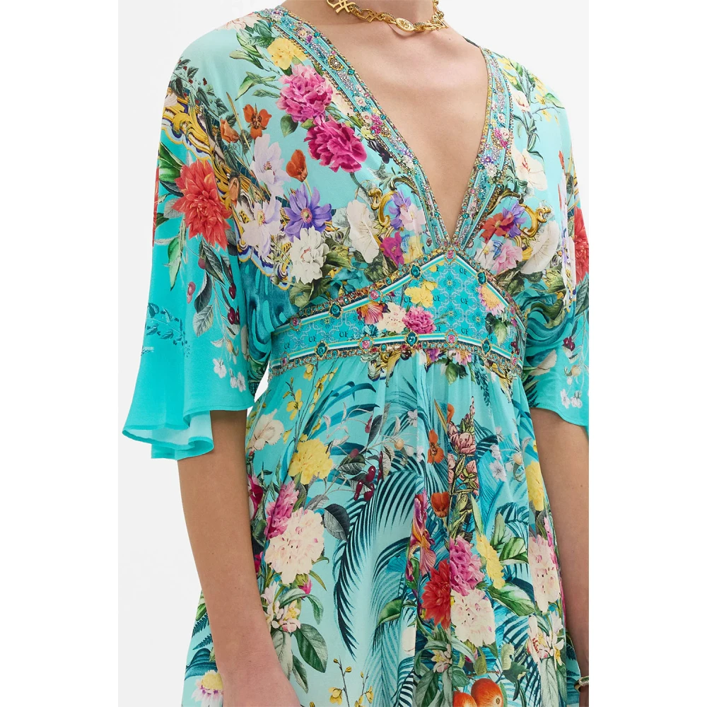 Camilla Zijden jurk Gardens of Queluz Multicolor Dames