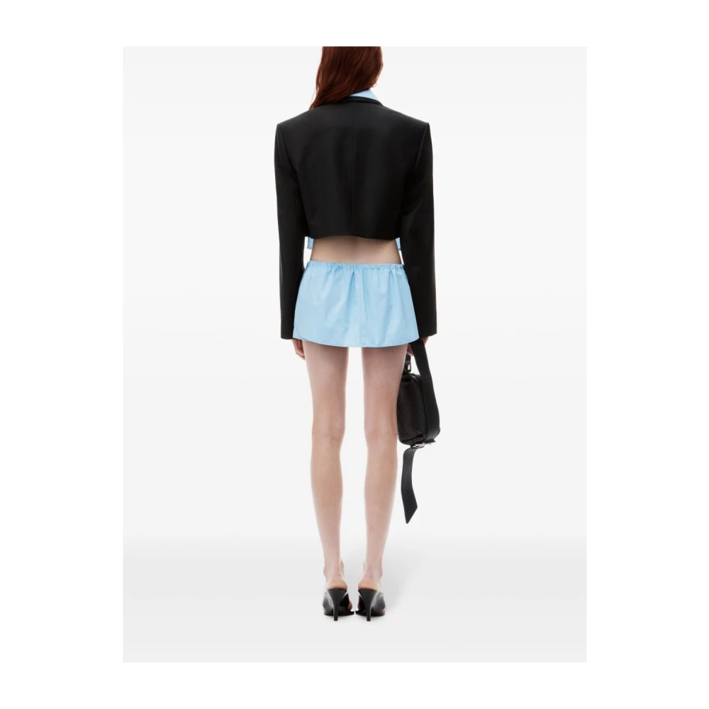 alexander wang Zwarte wollen stretch crop jas Black Dames