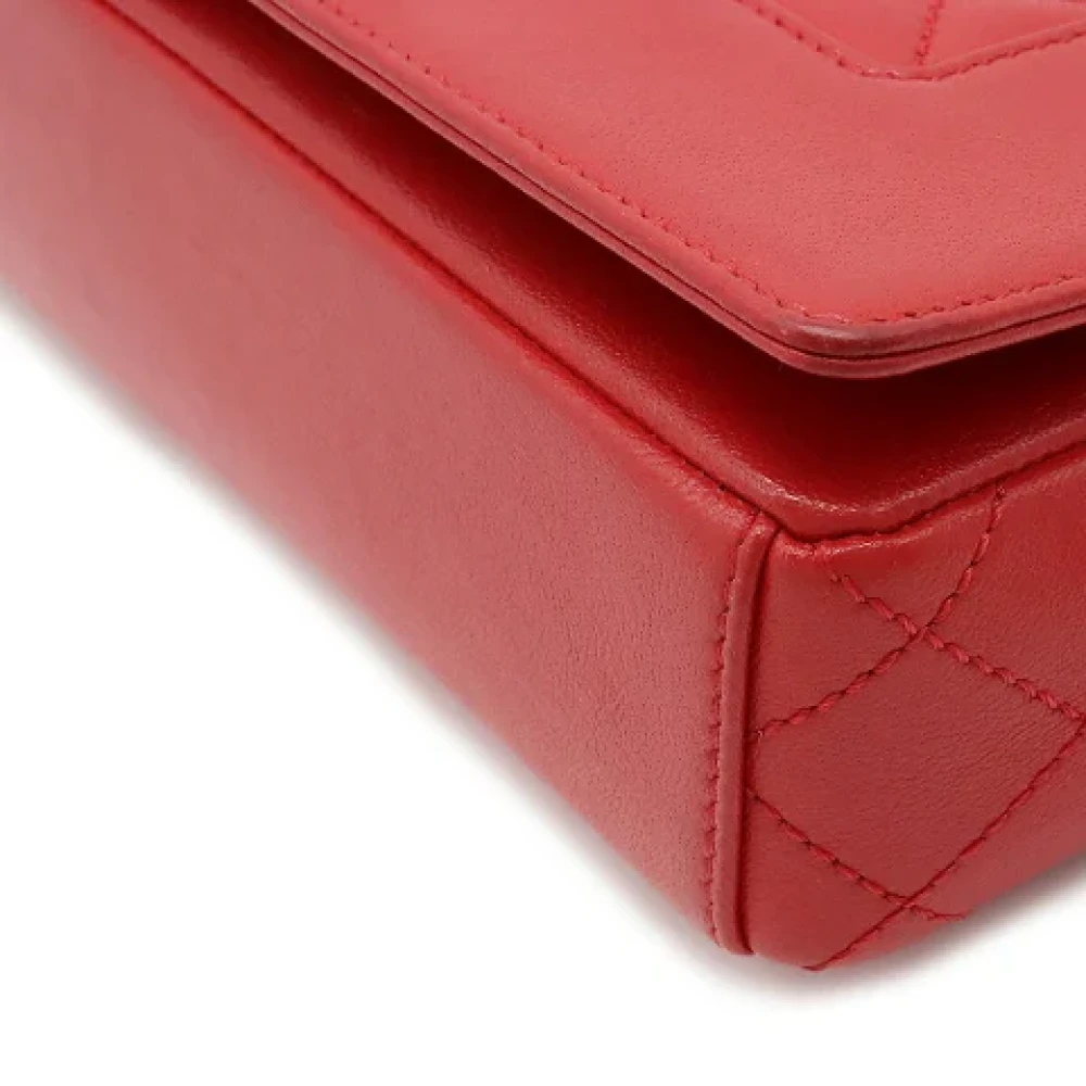 Chanel Vintage Pre-owned Leather crossbody-bags Red Dames