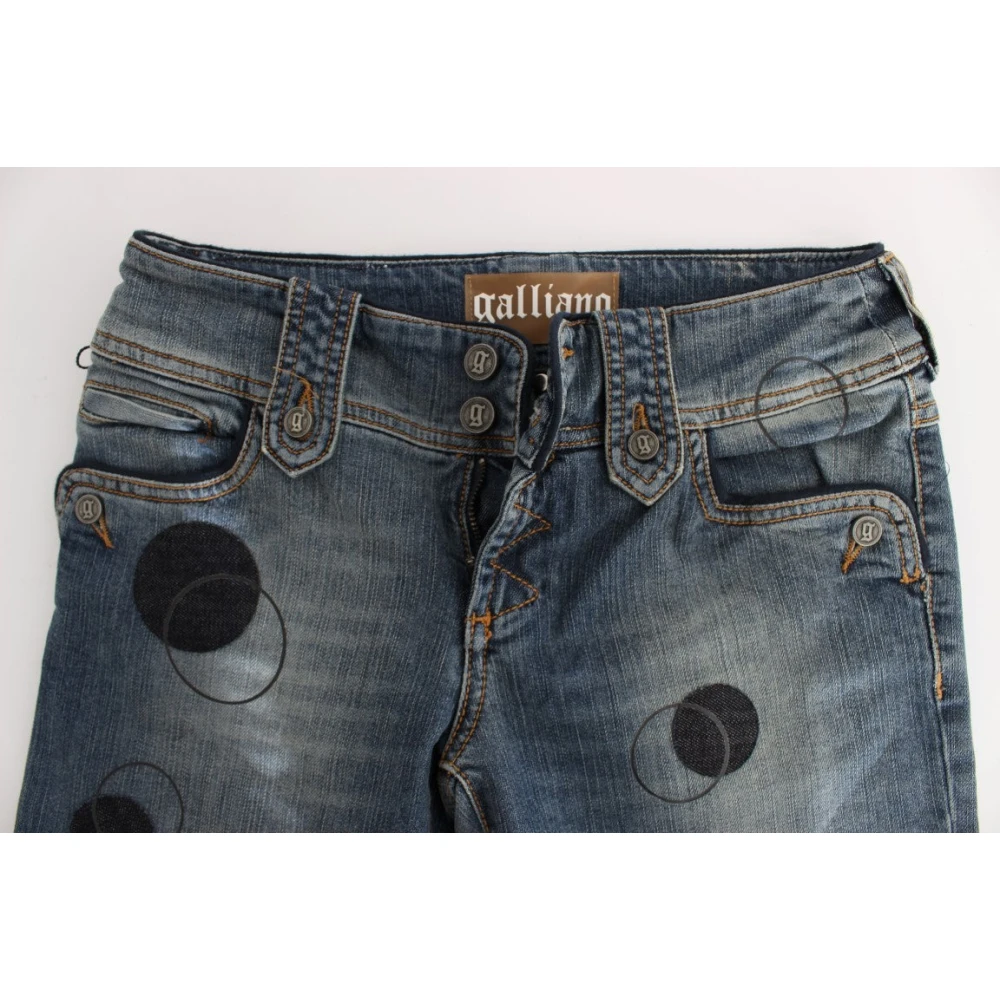 John Galliano Elegante Bootcut Jeans in Blauwe Wassing Blue Dames