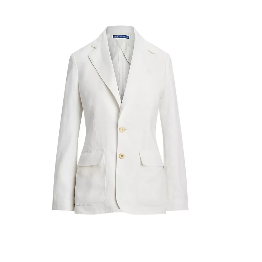 Polo Ralph Lauren Women's White Blazers, Xs, Stylish Sako Clothing Collection