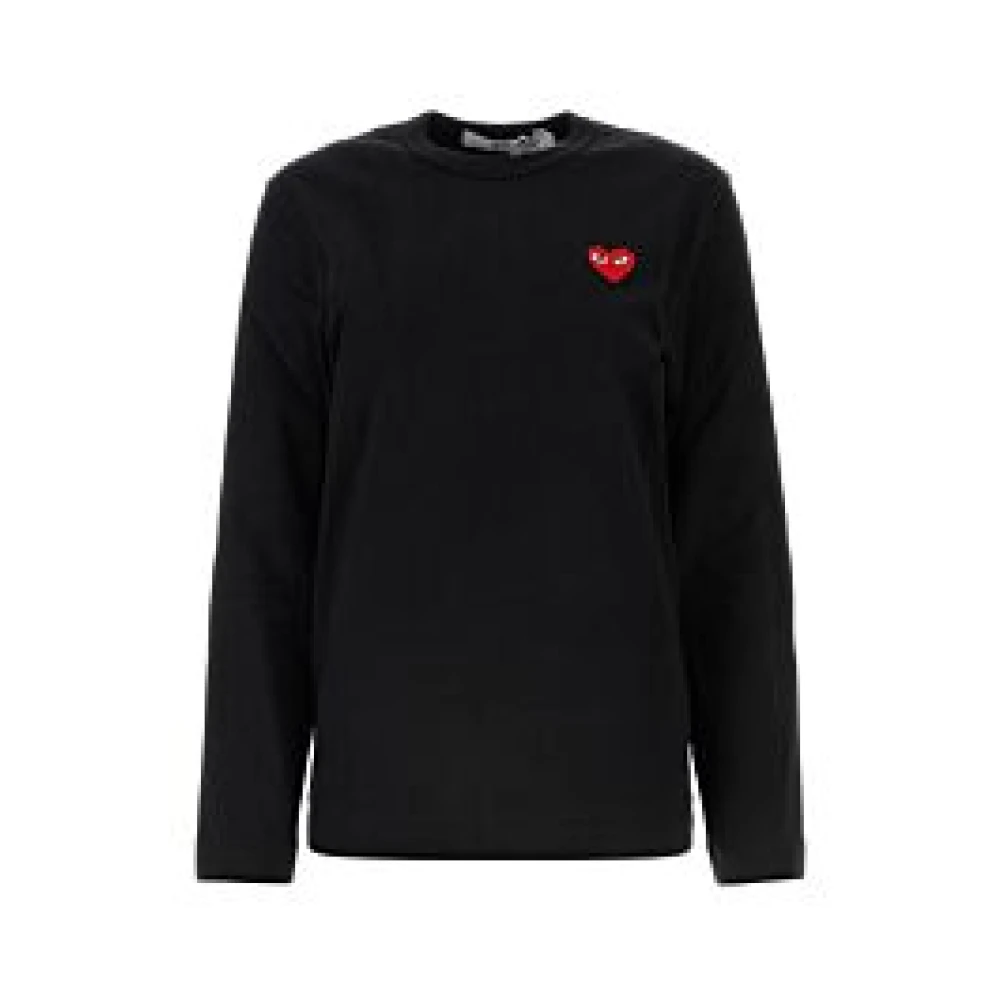 Comme des Garçons Rood Embleem Gebreid T-shirt Black Heren