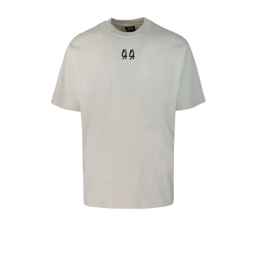 44 Label Group Unisex Boxy Fit Logo Print T-shirt Beige Heren