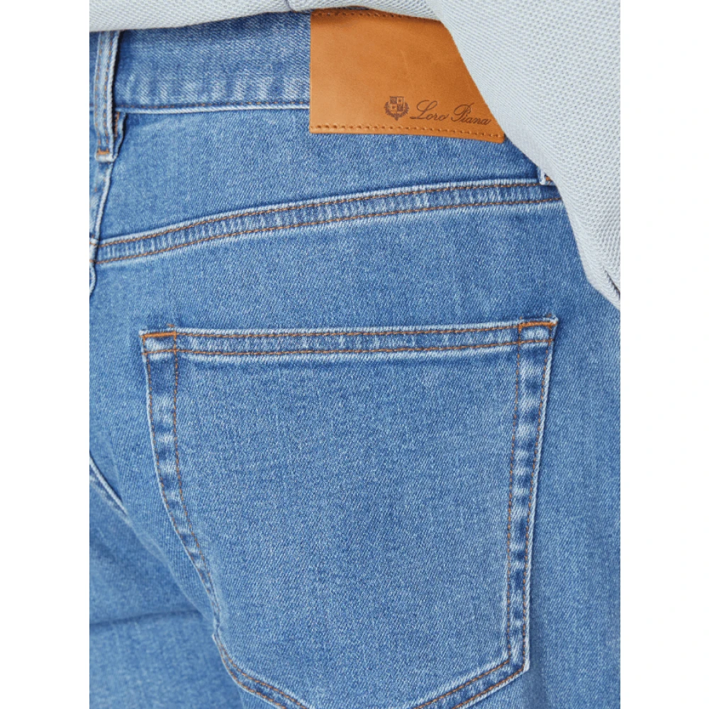 Loro Piana Luxe zachte denim broek klassiek ontwerp Blue Heren