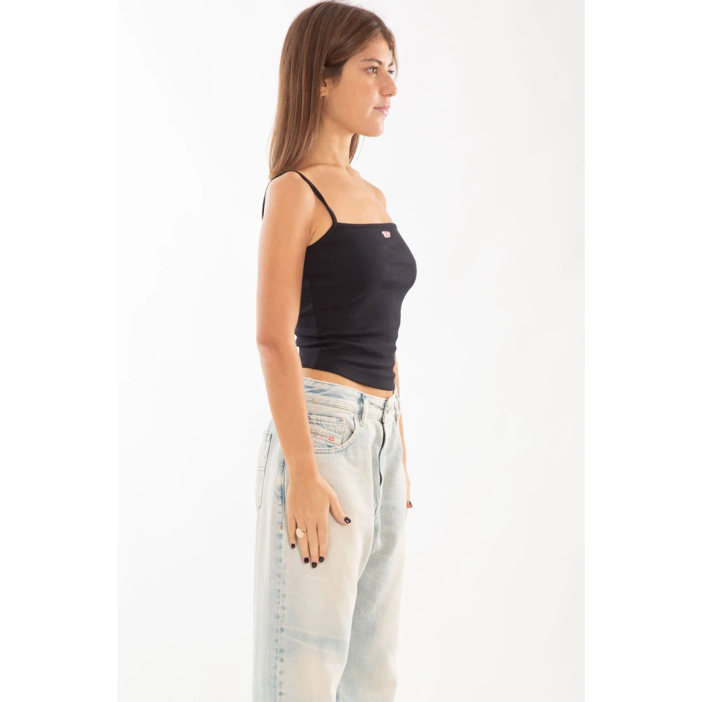 Diesel Jersey Top voor Vrouwen Black Dames