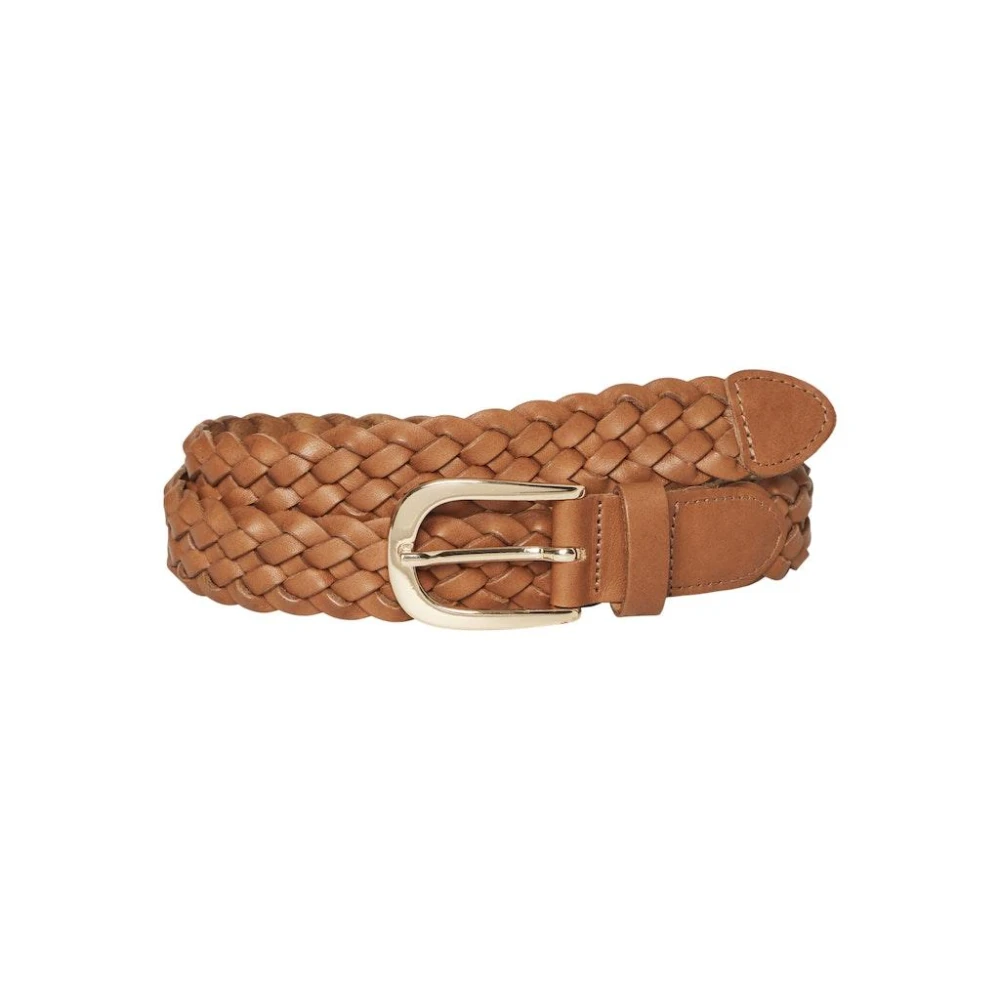 Vero Moda Leren Riem Cognac Goud Freewear Bruin Brown Dames