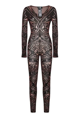Brun Paisley V-ringad Klänning