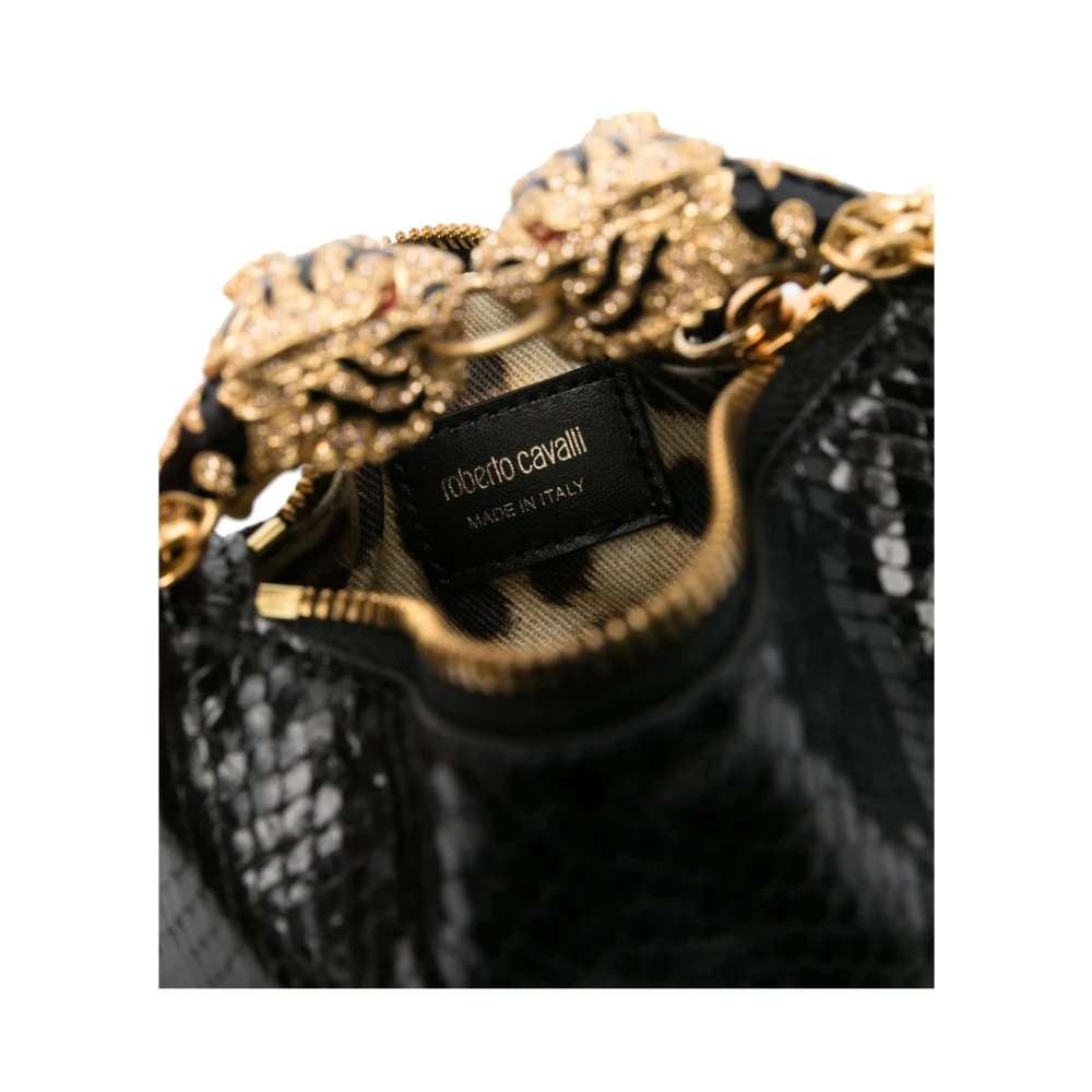 Roberto Cavalli Zwarte Tas met Logo Print en Top Handvat Black Dames