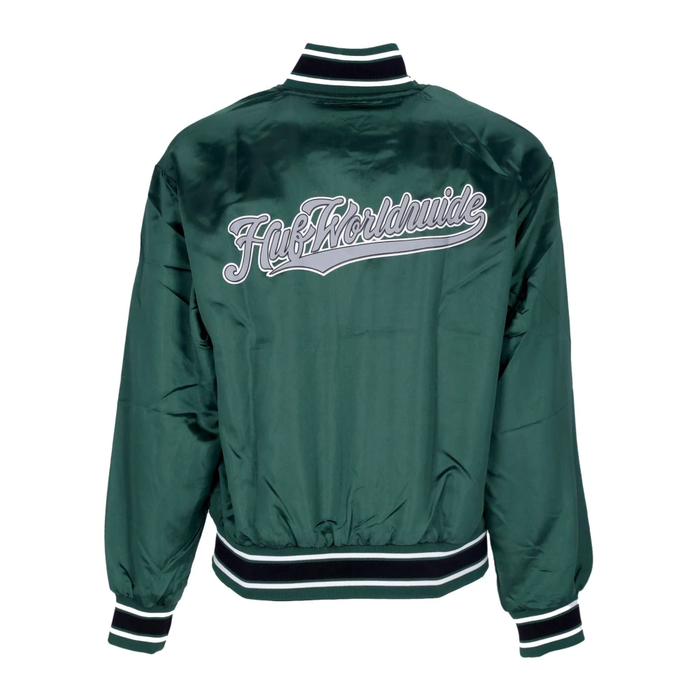 HUF Groene Satijnen Baseballjas Green Heren