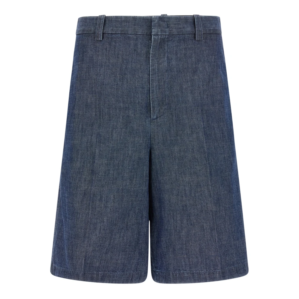 Jil Sander Men's Blue Denim Shorts, M, Denim Bermuda Shorts