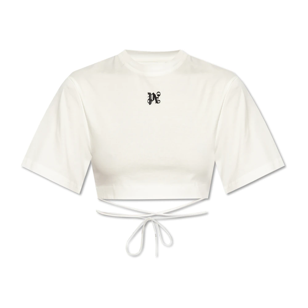 Palm Angels T-shirt vastgebonden aan de achterkant met koorden White Dames