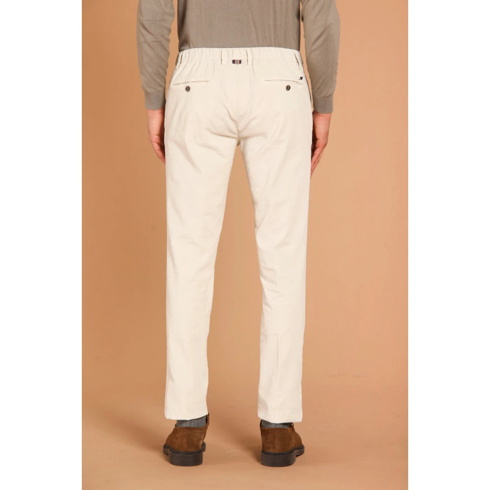 Mason's Witte Velvet Chino Jogger Broek White Heren