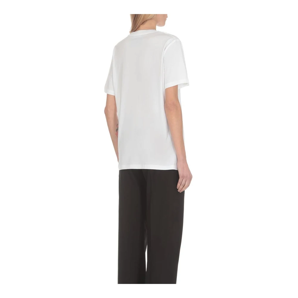 Moschino Liefde Vertrouwen T-Shirt Rood Hart Logo White Dames