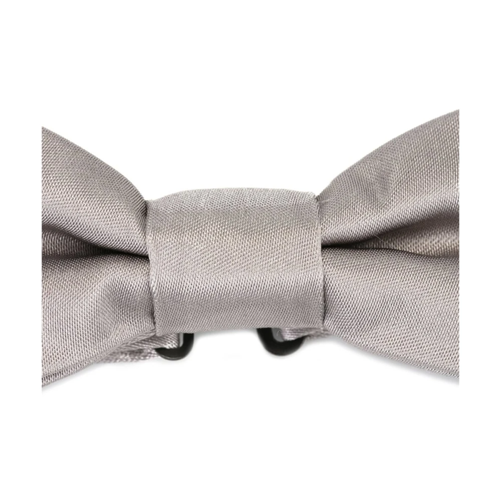 Dolce & Gabbana Stijlvolle Zilveren Bird`s Eye Vlinderdas White Heren