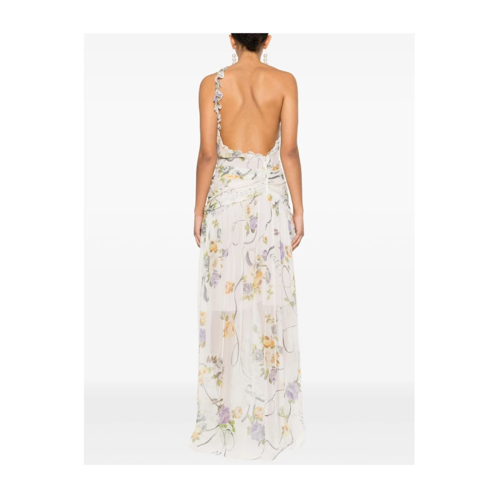 Blumarine Bloemen one-shoulder jurk met cut-out Multicolor Dames