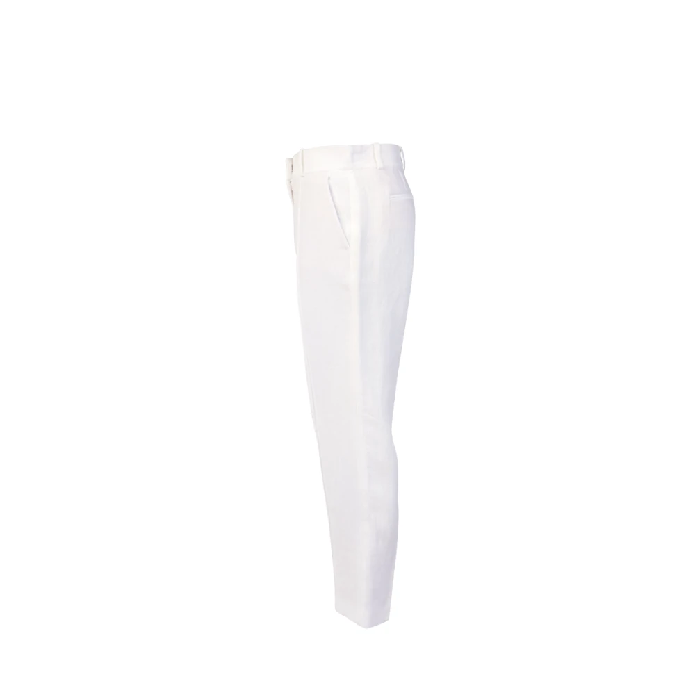 Khaite Witte Linnen Broek White Dames