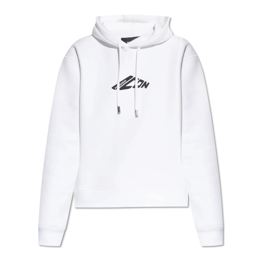 Dsquared2 Donna Bianco - Felpa Con Cappuccio - Sweatshirts & Hoodies - L