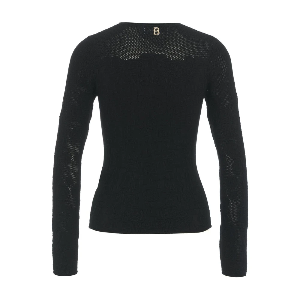 Blugirl Zwart Rozenpatroon Gebreide Kleding Aw24 Black Dames