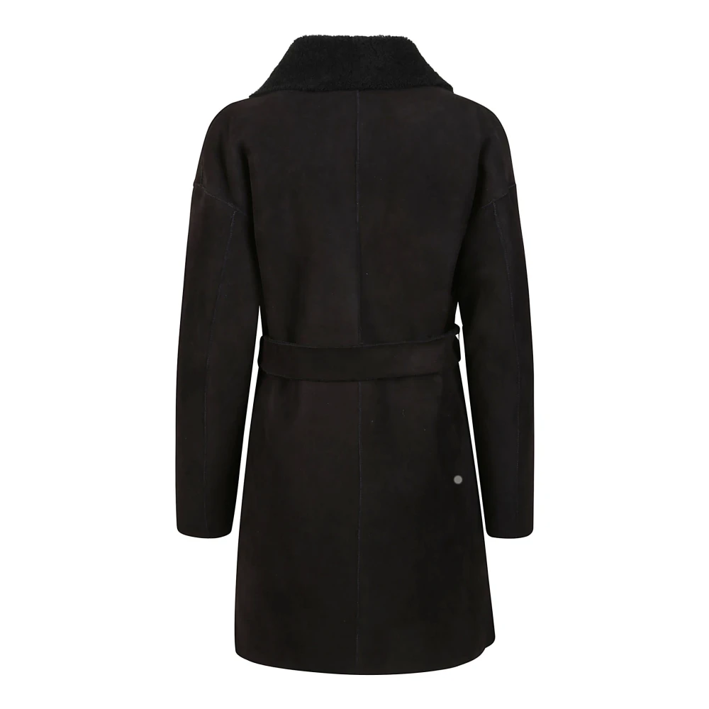 Salvatore Santoro Omkeerbare Zwarte Schapenvachtjas Black Dames