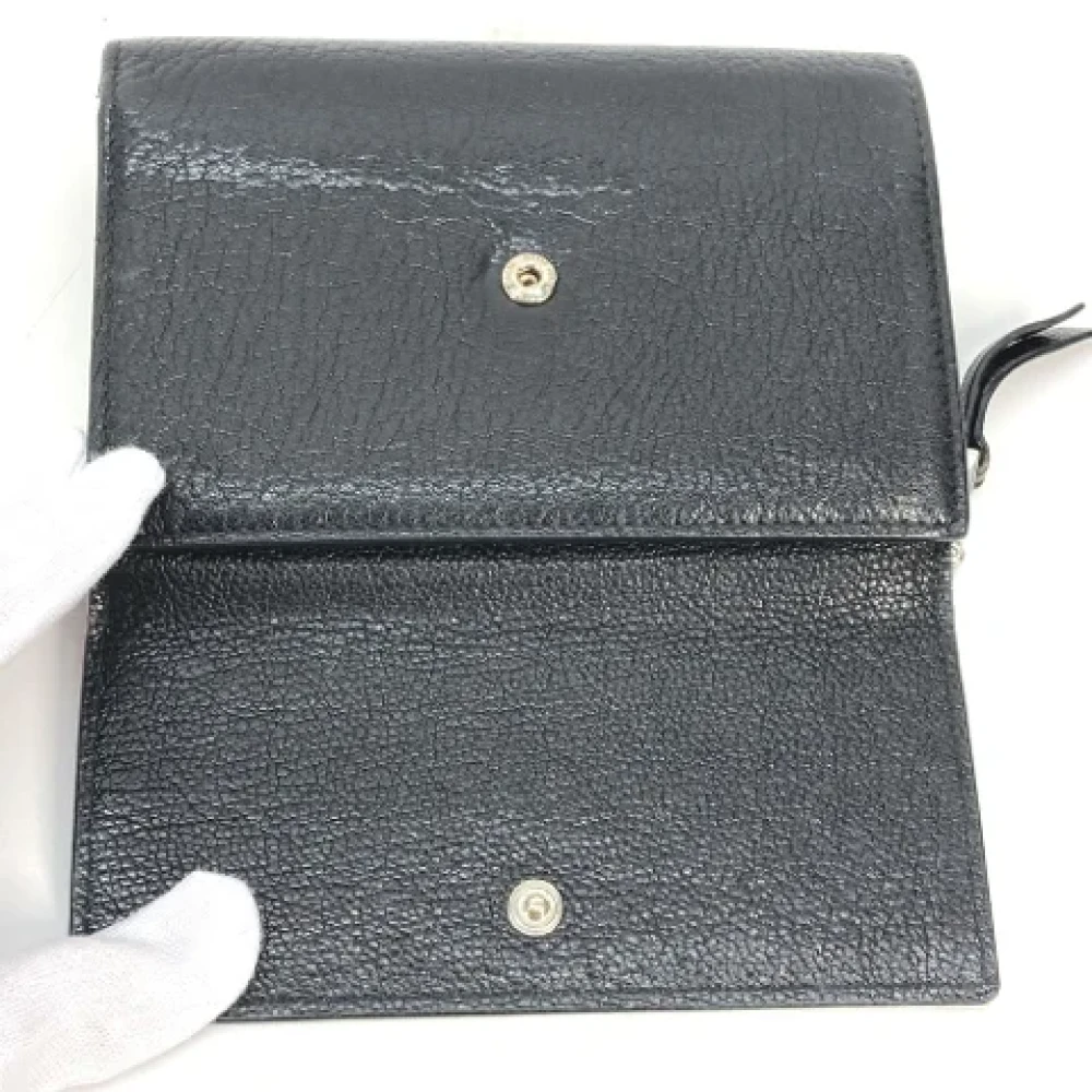 Miu Pre-owned Leather wallets Black Dames