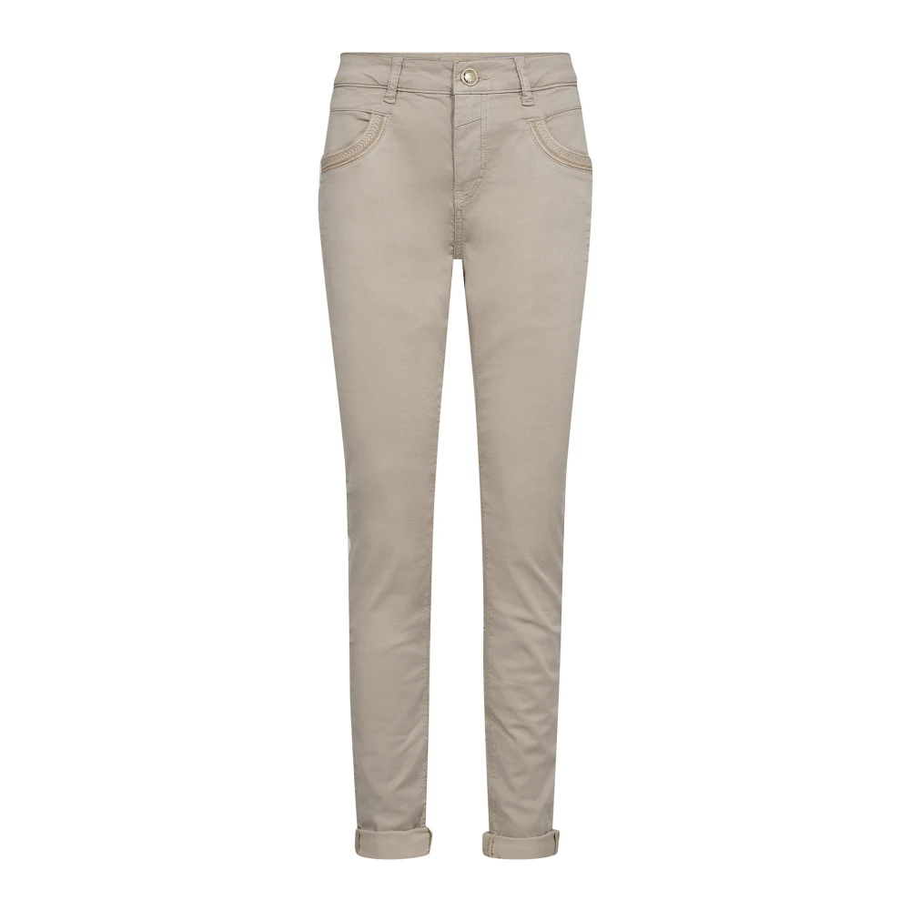 MOS MOSH Veergrijs Tapered Treasure Broek Beige Dames