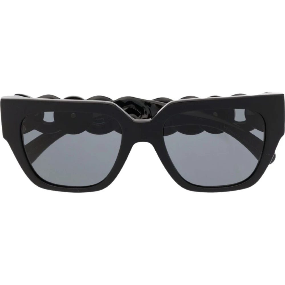 Versace Gedurfde vierkante zonnebril met gebreide armen Black Unisex