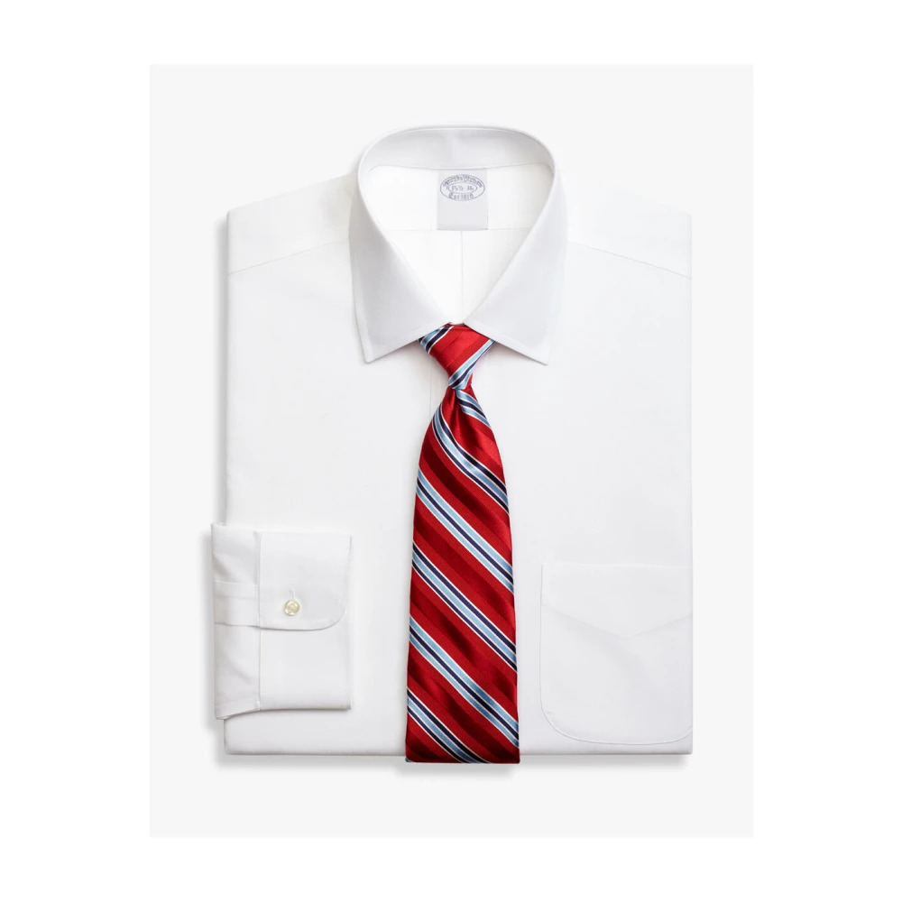 Brooks Brothers Blauw Slim Fit Non-Iron Stretch Katoenen Overhemd met Ainsley Kraag Blue Heren