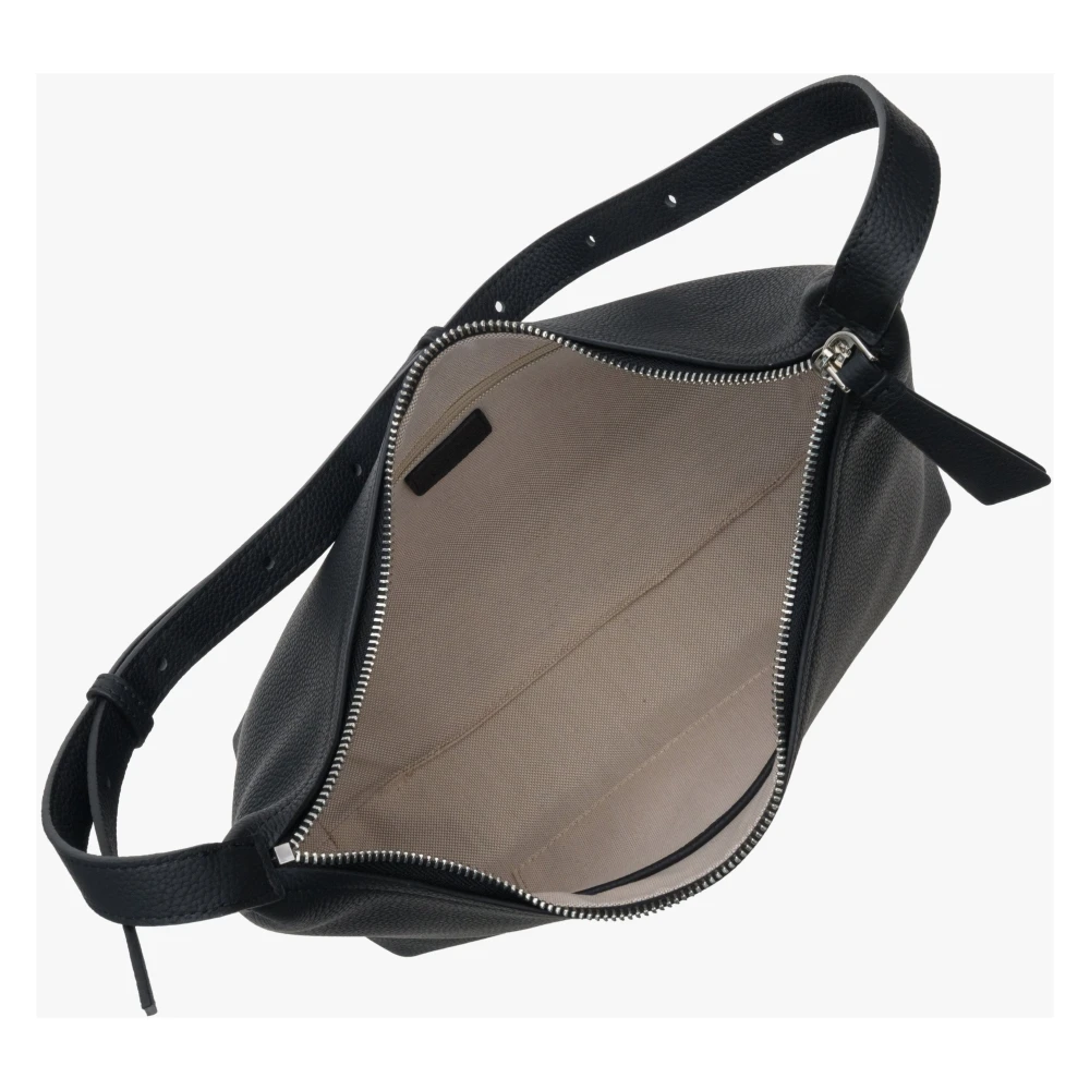Estro Dames Zwarte Schoudertas gemaakt van Echt Leer Er00113901 Black Dames