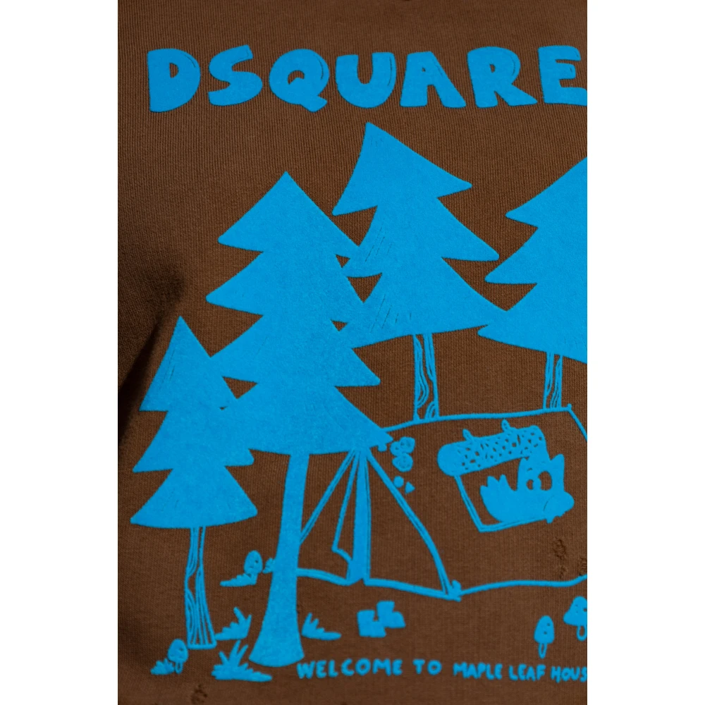 Dsquared2 Sweatshirt met logo Brown Dames
