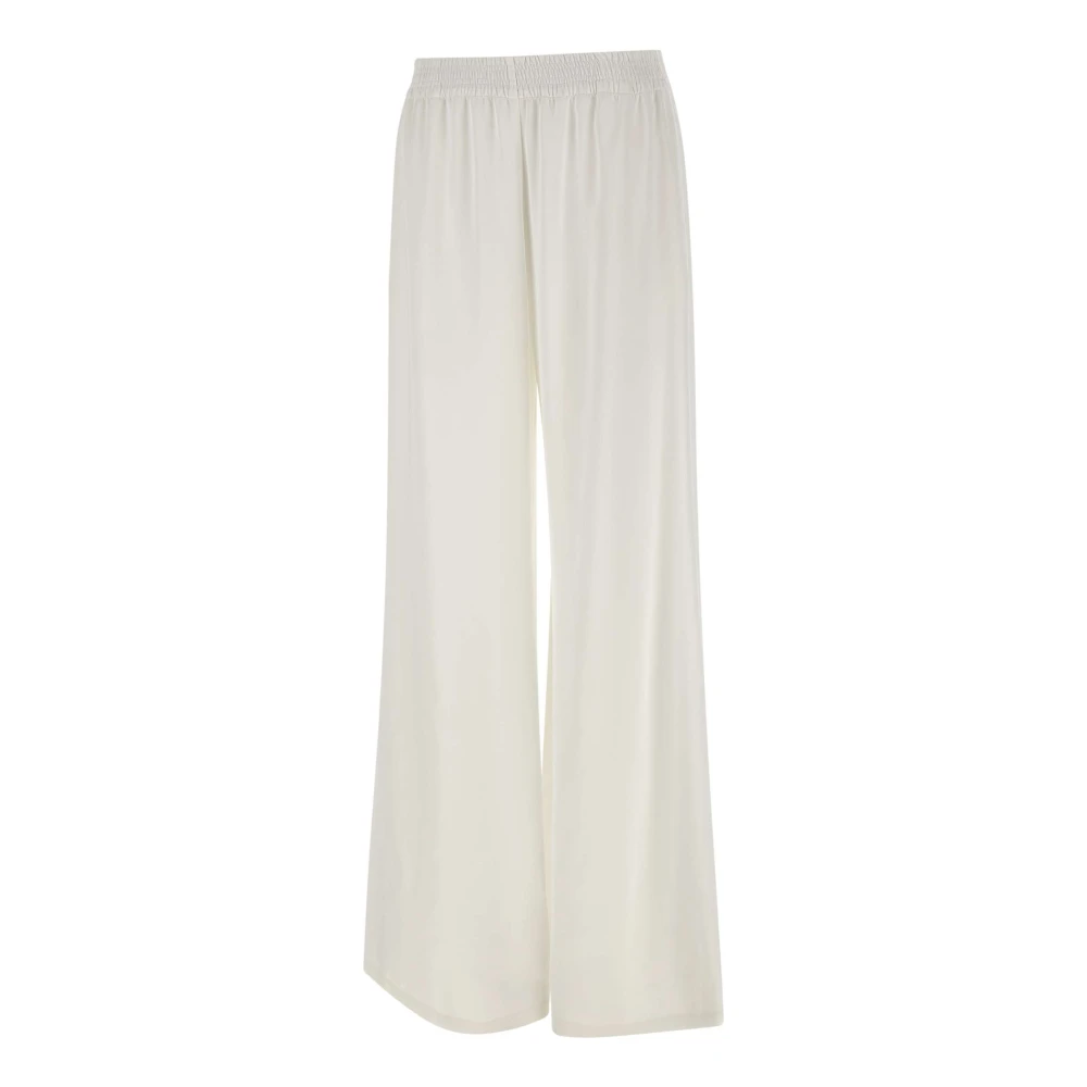 Fabiana Filippi Witte Viscose Crepe Wijde Pijp Broek White Dames