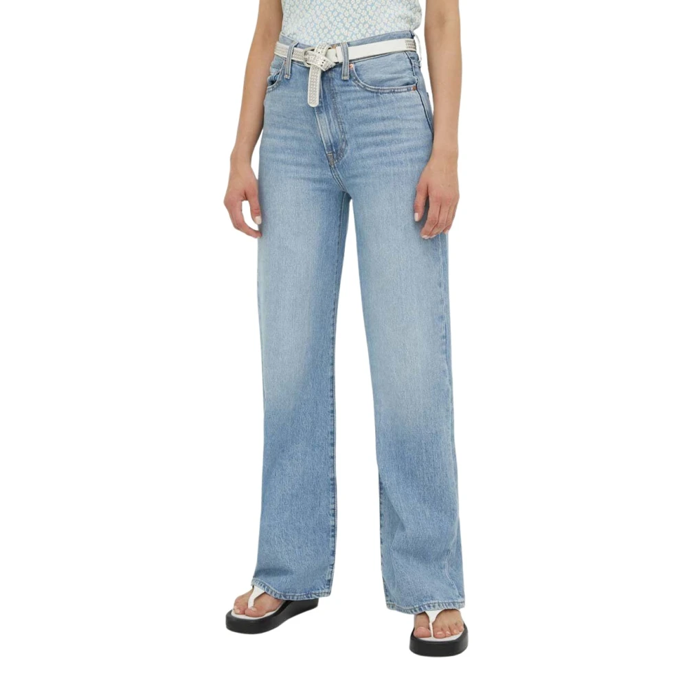 Levi's Donna Blu Per A6081-0002 Jeans A Gamba Larga E Ribcage (29/32), Casual, Cotone, Denim - Immagine 2