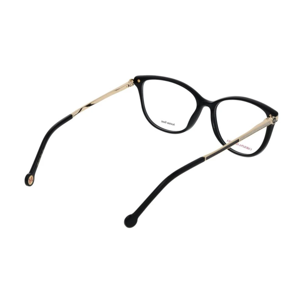 Carolina Herrera Zwarte Ronde Acetaat Optische Frames Black Dames