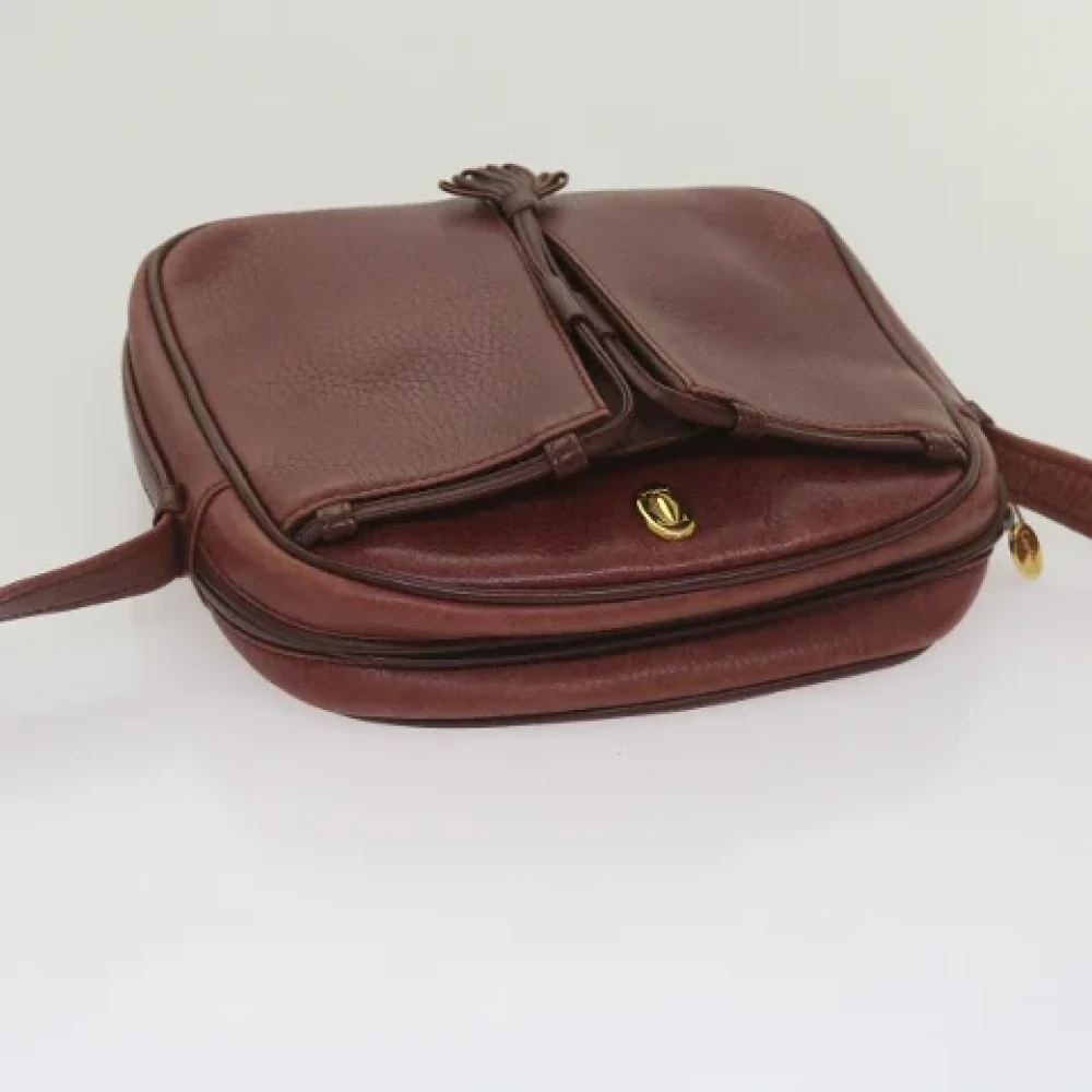Cartier Vintage Pre-owned Leather shoulder-bags Red Dames