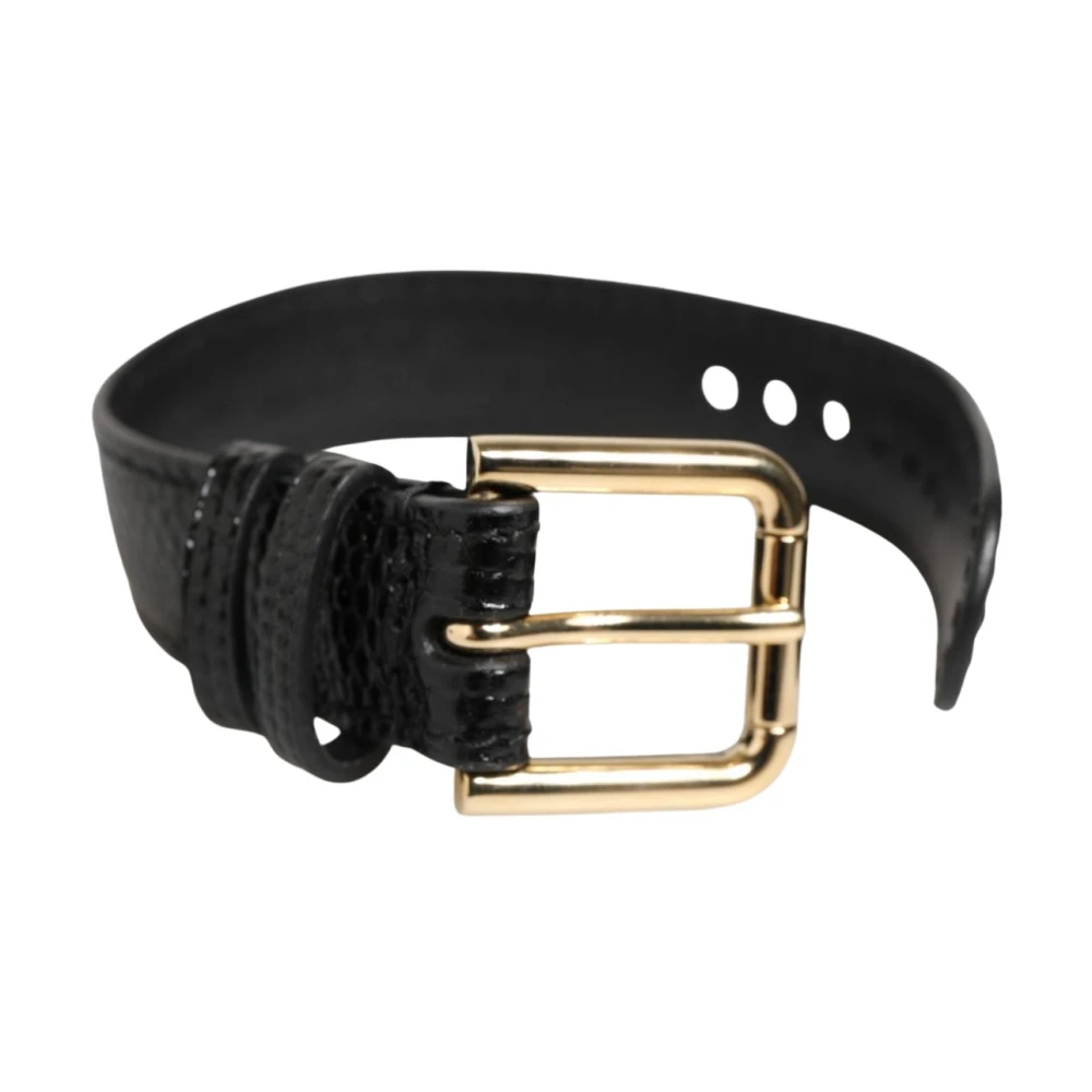Dolce & Gabbana Mannelijk Zwart Accessoires Heren, One Size, Leer, Klassieke Leren Riem