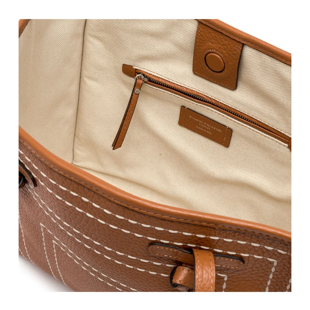 Gianni Chiarini Maxi Caramel Leren Shopper Brown Dames