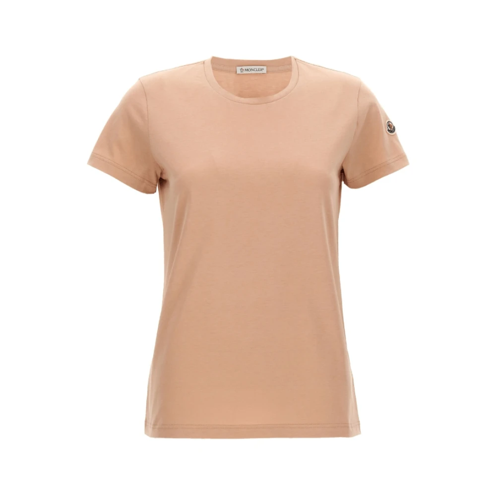 Moncler Women's Pink T-Shirts, M, Cotton Crew Neck T-Shirt