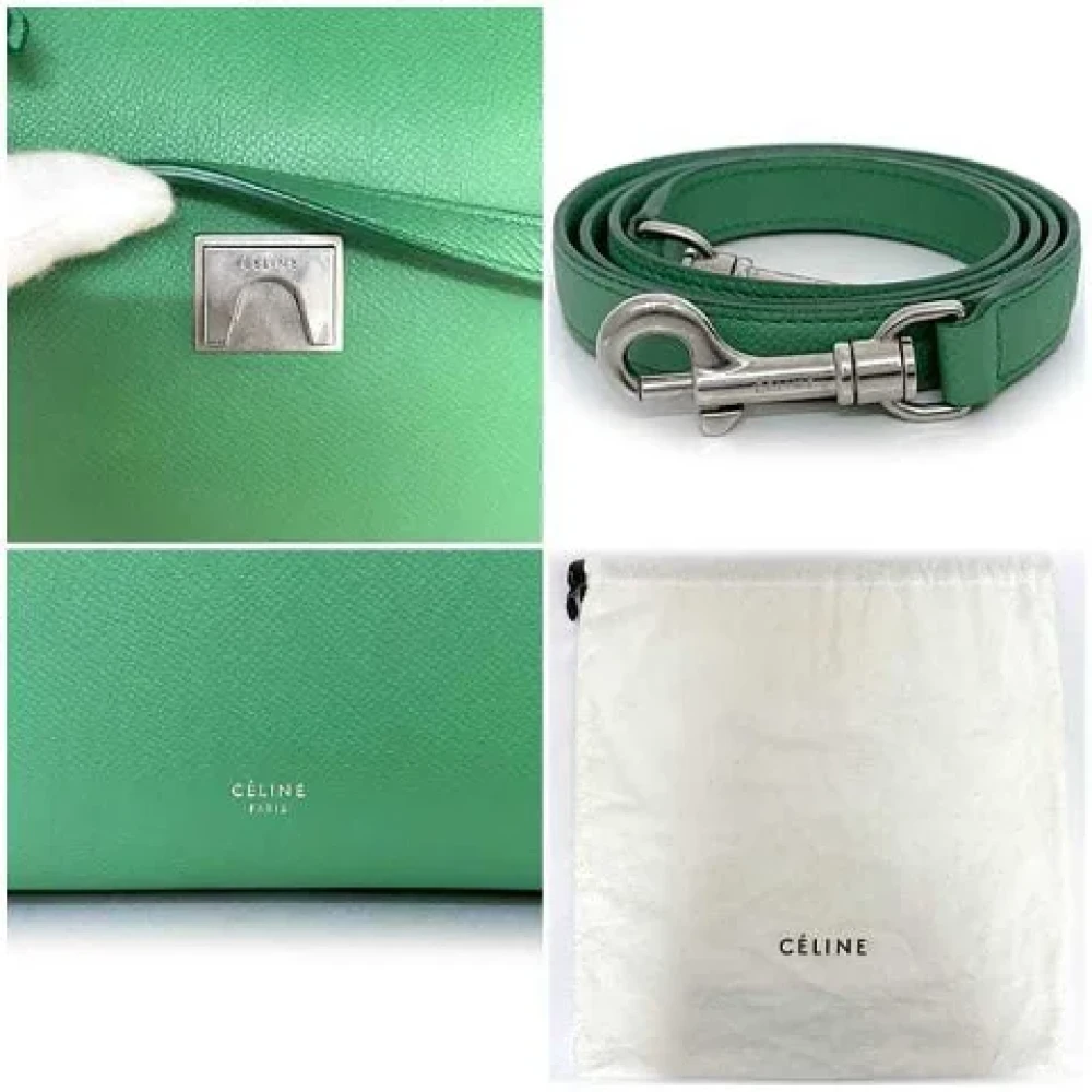 Celine Vintage Pre-owned Leather totes Green Dames
