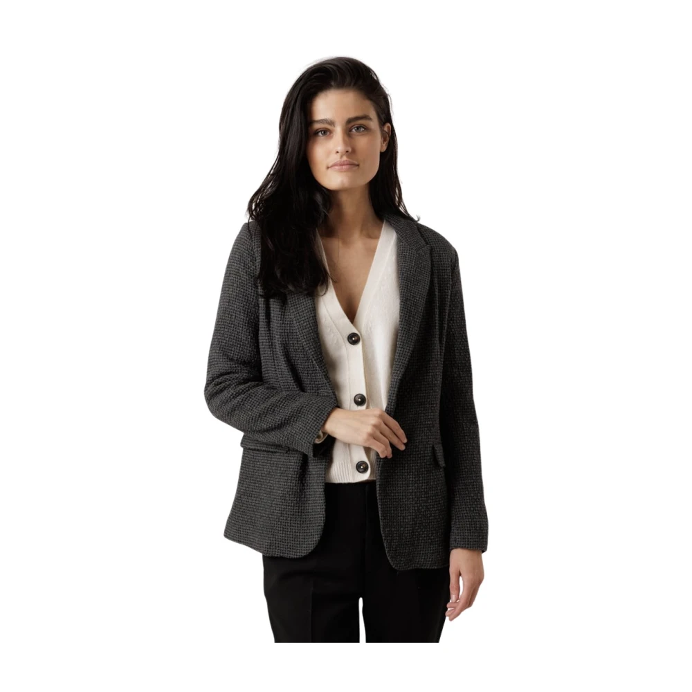 Momoni Pied-de-Poule Blazer in Zwart Grijs Gray Dames