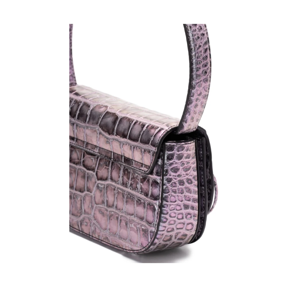 Diesel Blauwe Schoudertas met Krokodilleneffect Blue Dames