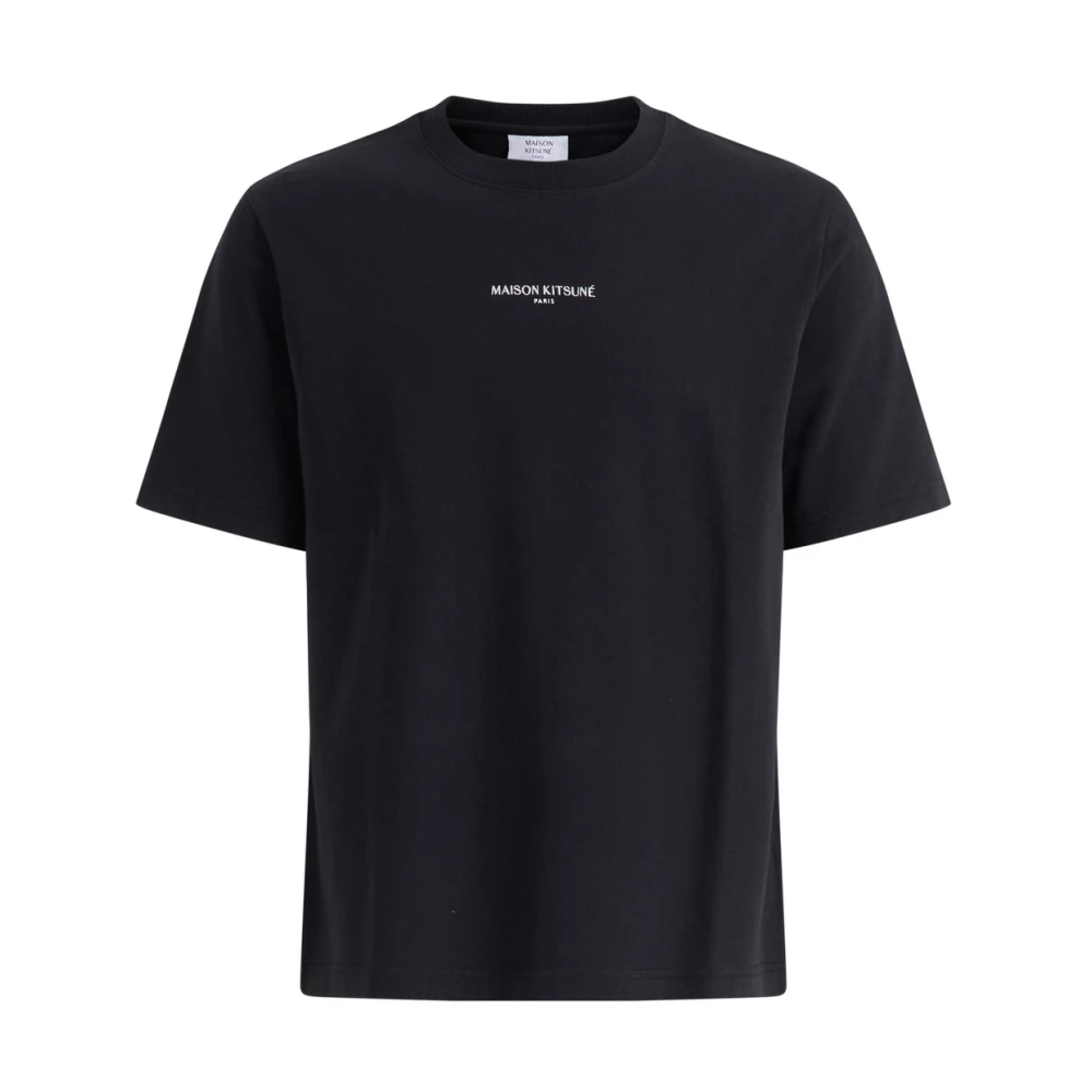 Maison Kitsuné Men's Black T-Shirts, S, Paris Comfort T-Shirt