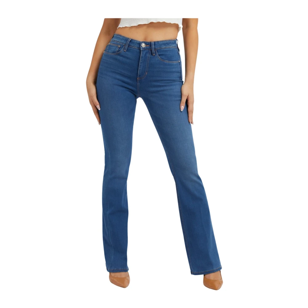 Guess Zijde Katoen Flare Jeans Blue Dames